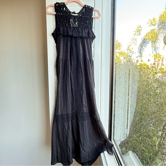 Maeve Anthropologie 'Abilene' Crochet & Metallic Maxi Dress size XS - Picture 2 of 11